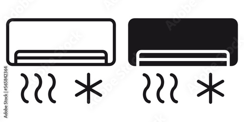 ofvs315 OutlineFilledVectorSign ofvs - air conditioning vector icon . heat and cool sign . isolated transparent . black outline and filled version . AI 10 / EPS 10 / PNG . g11655