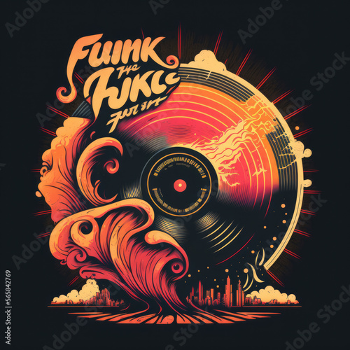 Retro Vinyl Record Art: Psychedelic Graphic Design for Funky Album Covers