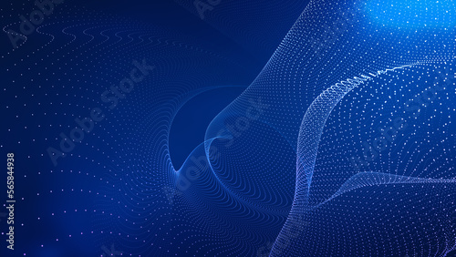 Abstract colorful particle wave background.