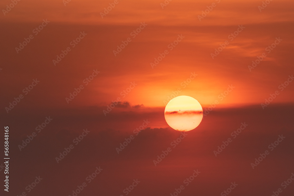 The orange color of Bautiful sunset