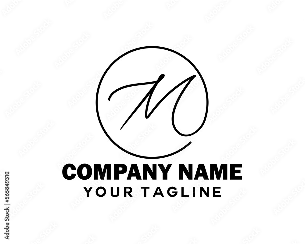 letter M with circle logo vector letter M with circle logo vector