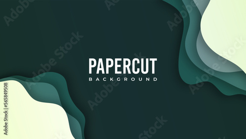 Green gradient papercut background