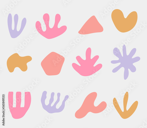 Hand drawn abstract shape colorful collection