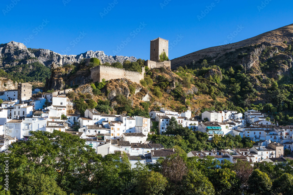 View of Cazorla with the Yedra Castle behind, Jaen, Andalusia, Spain