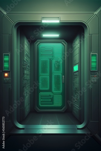 cartoon illustration, metal door ,generative AI © Jorge Ferreiro