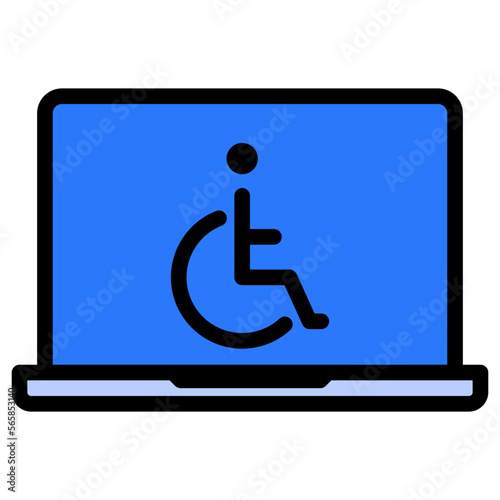 laptop with accessible sign illustration