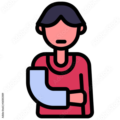 man with injured hand illustration