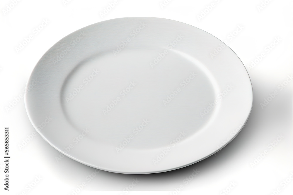 white plate isolated on white.Generative AI white plate isolated on white.Generative AI