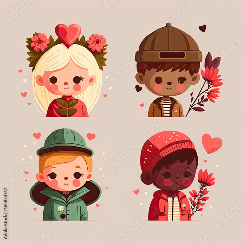 boy and girl in love. Generative AI.