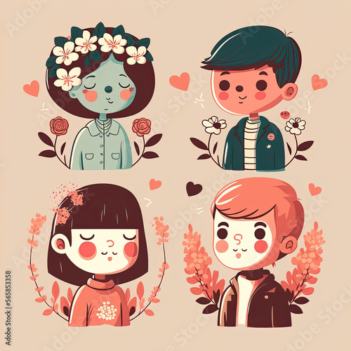 boy and girl in love. Generative AI.