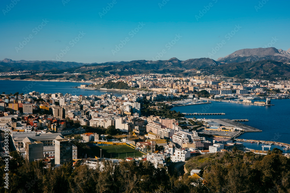 view of the city of ceuta and its two bays