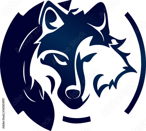Wolf vector mascot logo design with modern illustration concept style for emblem, tshirt printing and  tattoo.