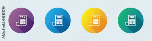 Tax line icon in flat design style. Finance signs vector illustration.