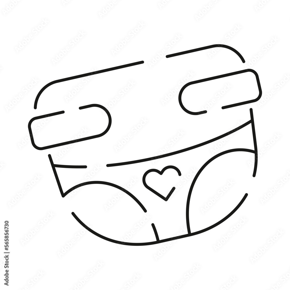 Baby shower line icon set. Included the icons as baby, child, balloon, gift, decoration, toys and party. Diaper Baby shower line icon set. Included the icons as baby, child, balloon, gift, decoration, toys and party. Diaper