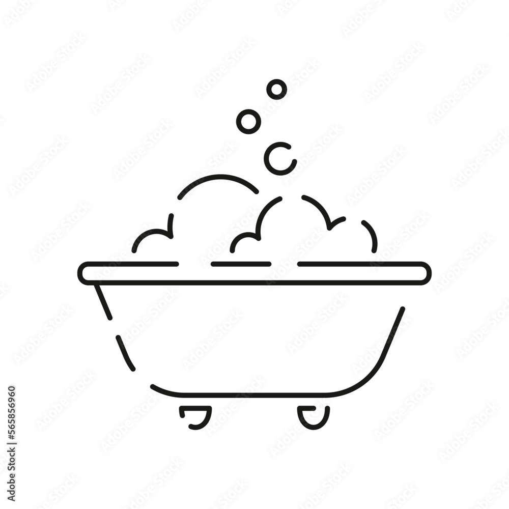 Fototapeta premium Baby shower and newborn baby icon in linear style. Included the icons as baby, child, balloon, gift, decoration, toys and party line icon. Baby bathtub