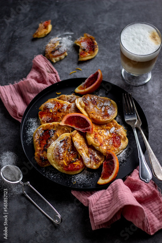 Topfen-Pancakes mit Blutorange photo