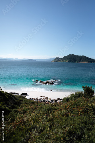 Paisaje de playas de islas Cies