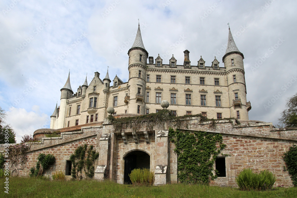 The famous Dunrobin Castle is a castle on the east coast of Scotland, Great Britain