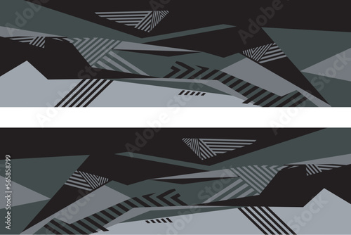 Geometric Black-Grey racing sports car