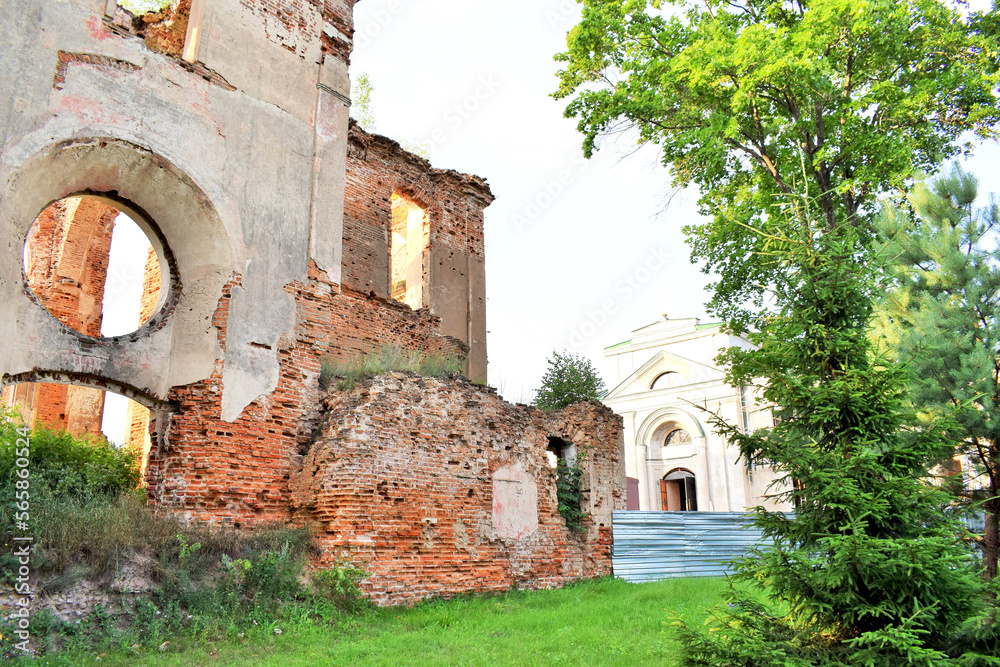 Part of the building of the destroyed Orthodox Church. city of Mstislavl. Belarus