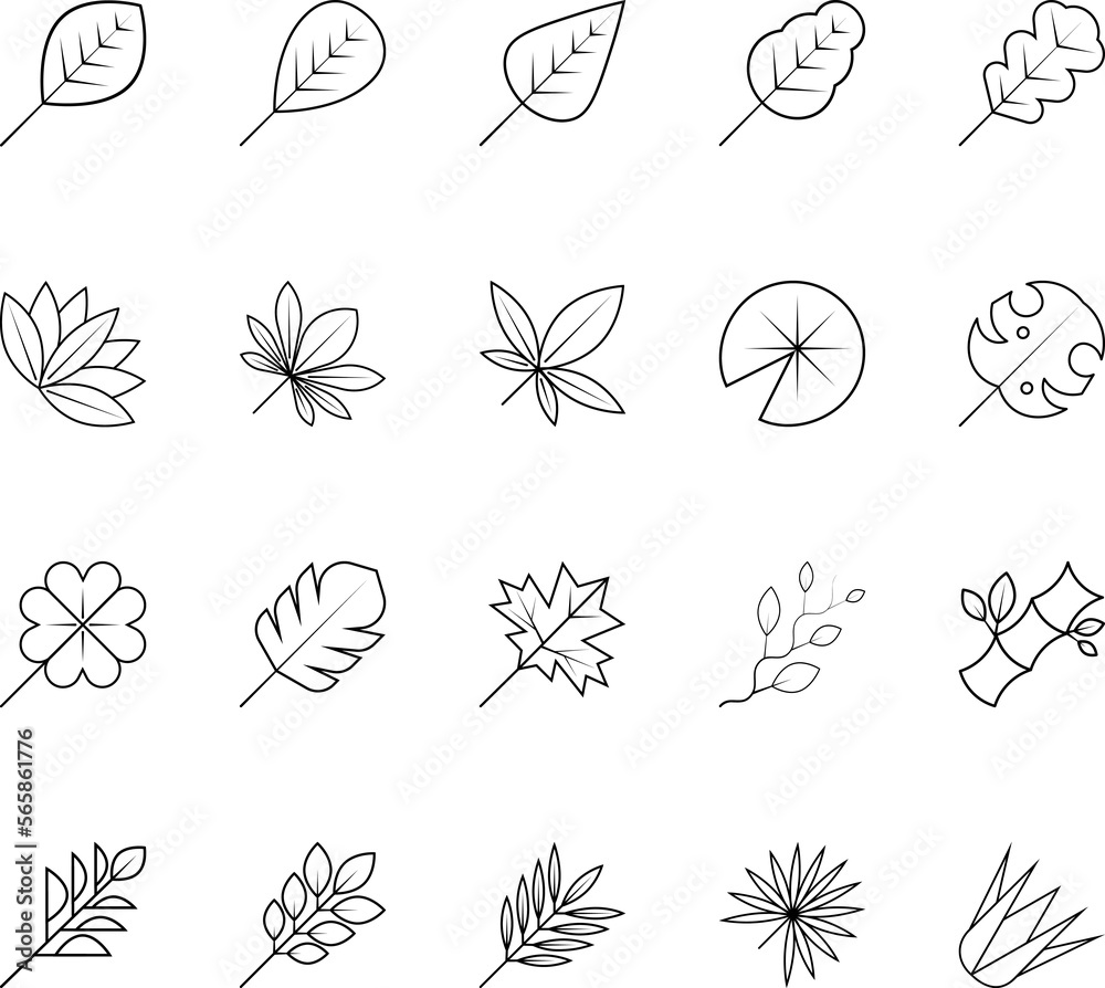 Pack of leaves icons Pack of leaves icons