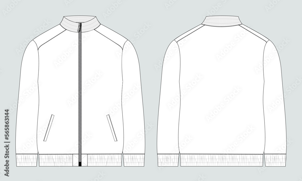Long sleeve zipper with pocket tracksuits jacket sweatshirt technical ...