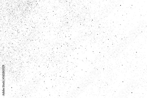 Distressed black texture. Dark grainy texture on white background. Dust overlay textured. Grain noise particles. Rusted white effect. Grunge design elements. Vector illustration  EPS 10.