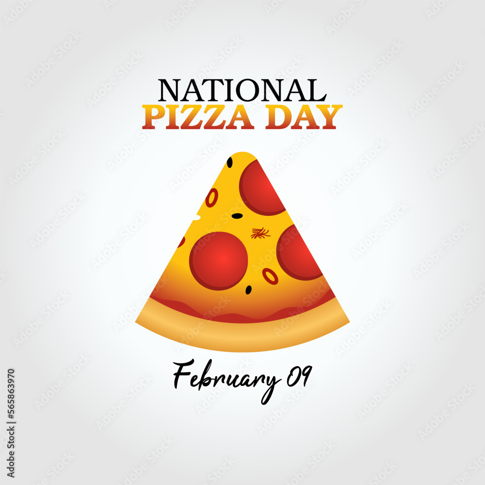 vector graphic of national pizza day good for national pizza day celebration. flat design. flyer