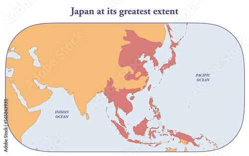 Japan today and at its greatest extent in 1942	 photo