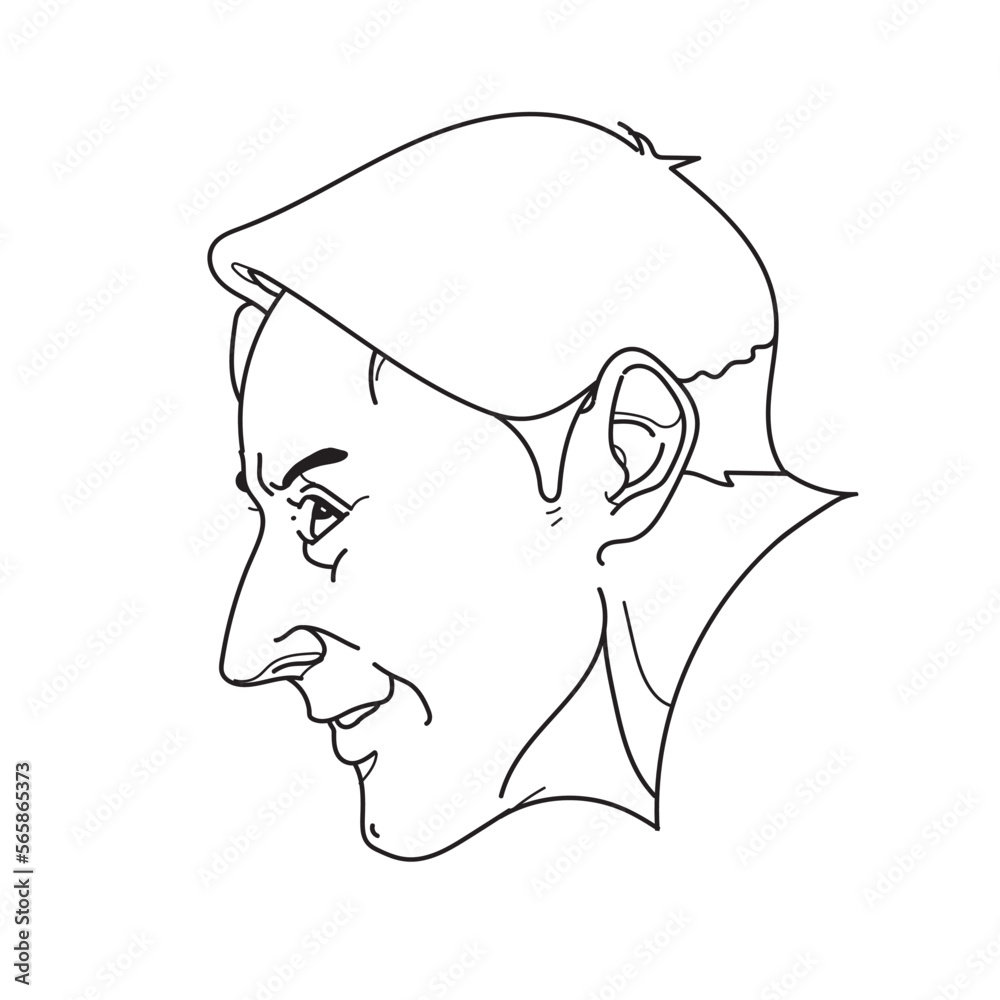 Vector face man sketch for your illustration. Design element 