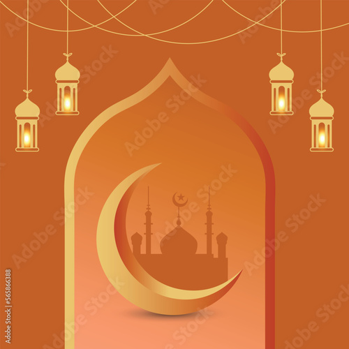 Ramadan Occasion 3d Greetings  Wishes Theme. Ramadan Cannon, Ramadan Mubarak, Happy Ramadan,
Half Moon, Star, 3d Plate, Gradient Color, 
Ramadan Lantern, Islamic Window, Mosque Abu Dhabi,