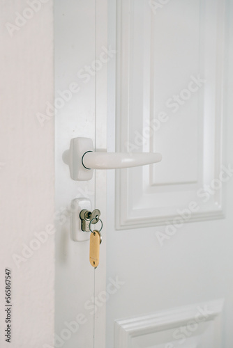 door handle and lock and key