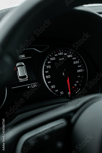 car dashboard and speedometer