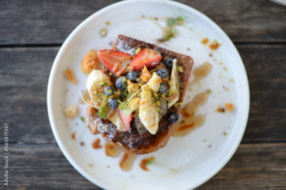 Delicious French toast at the cafe Delicious French toast at the cafe