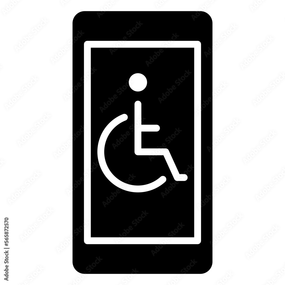 smartphone with accessible sign illustration smartphone with accessible sign illustration