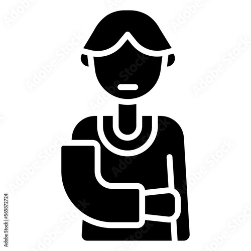 man with injured hand illustration