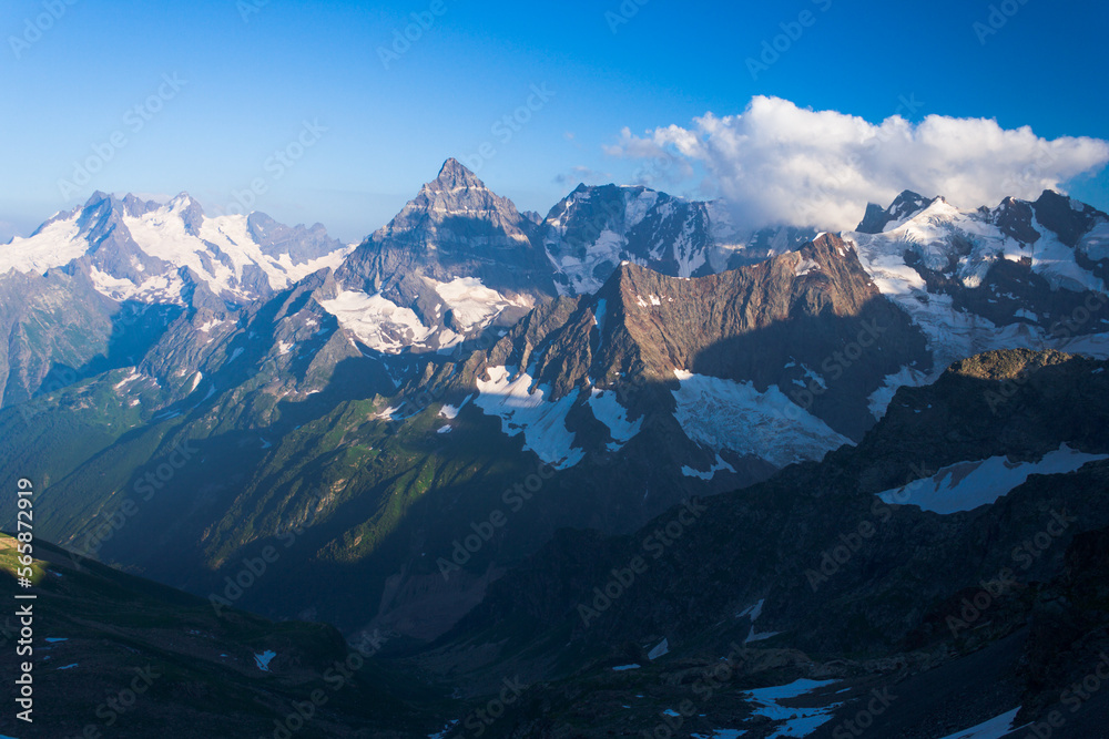 Mountains of the Caucasus in the evening light Mountains of the Caucasus in the evening light