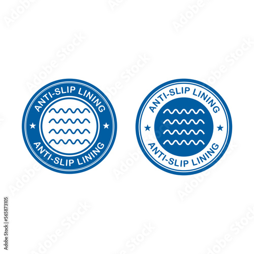 Anti slip lining logo badge vector. Suitable for business, information and product label