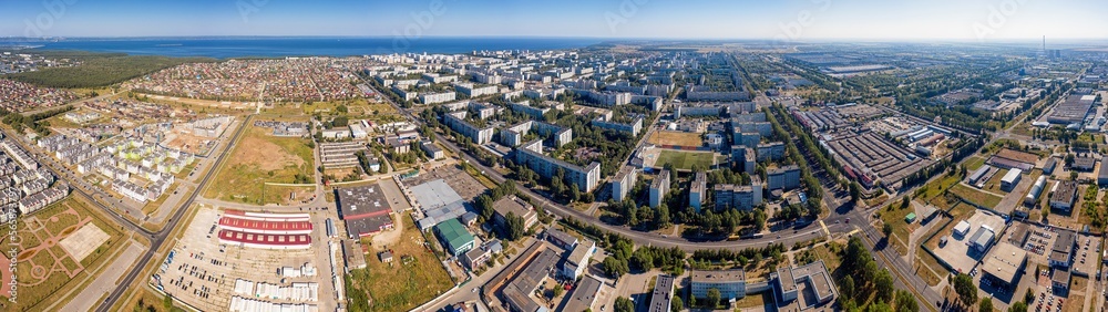 Ulyanovsk, Zavolzhsky district, residential development. Aerial view.