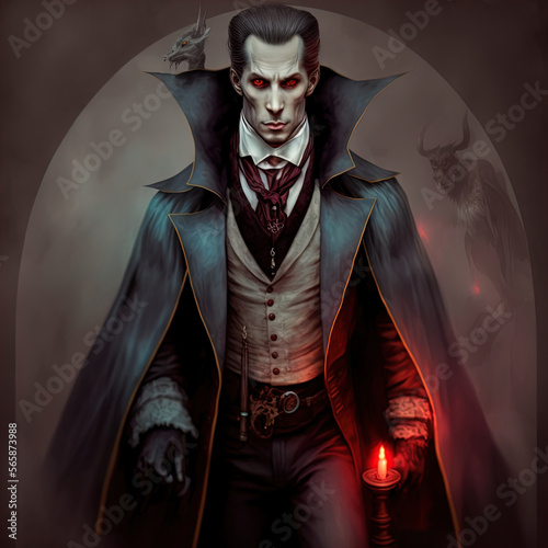 A vampire in the Victorian age. Made with Generative AI