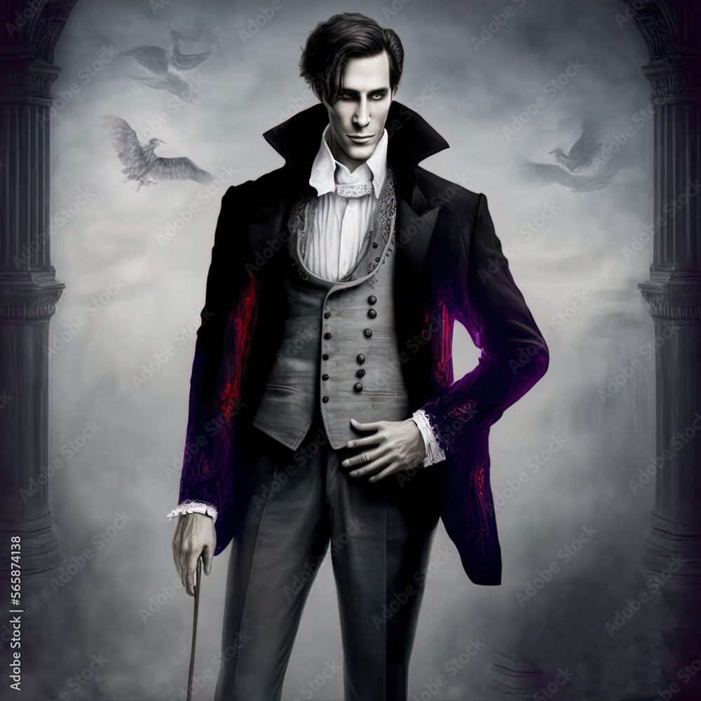 A vampire in the Victorian age. Made with Generative AI