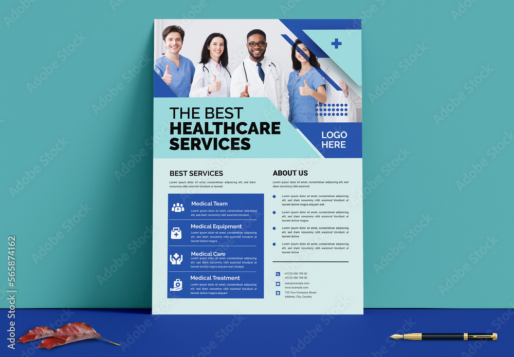 Medical Health Flyer Design Template Stock Template Adobe Stock