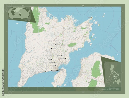 Iloilo, Philippines. OSM. Labelled points of cities photo