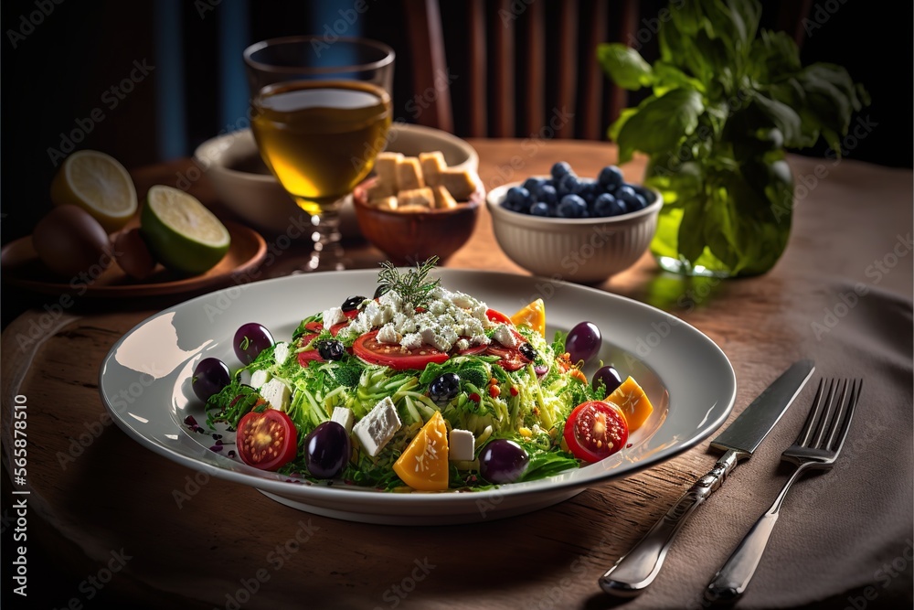 greek salad with vegetables IA greek salad with vegetables IA