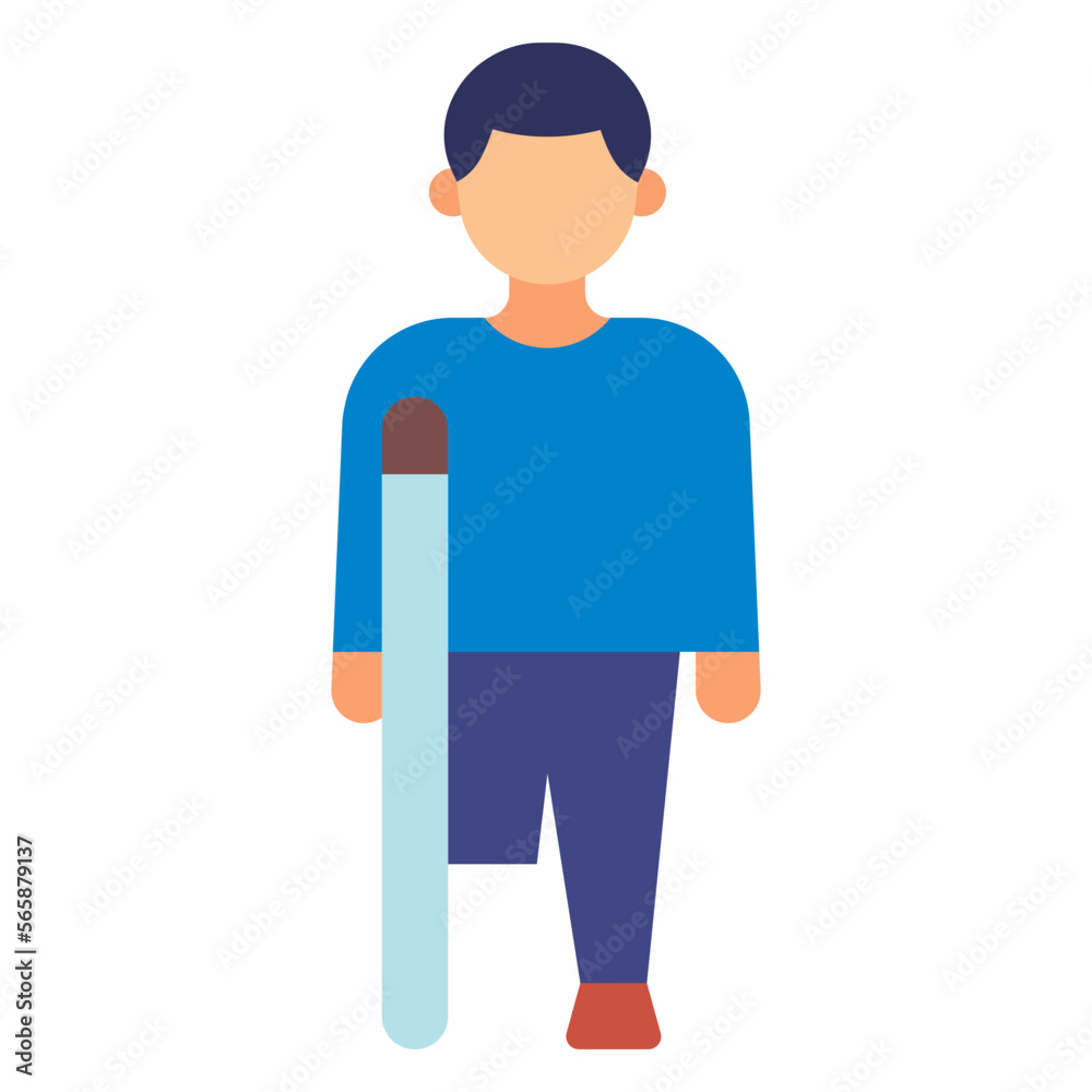 handicap man with crutches illustration