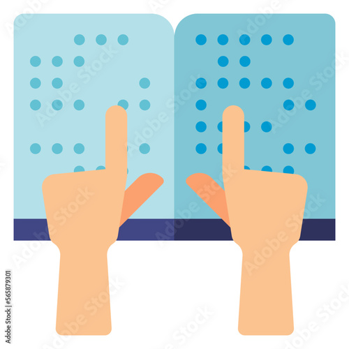 reading braille book illustration