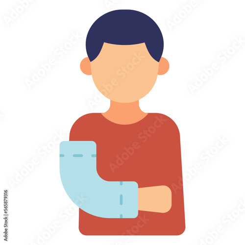 man with injured hand illustration