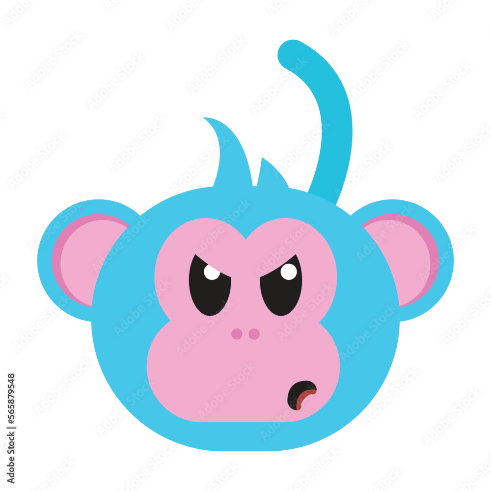 face angry monkey cartoon illustration face angry monkey cartoon illustration