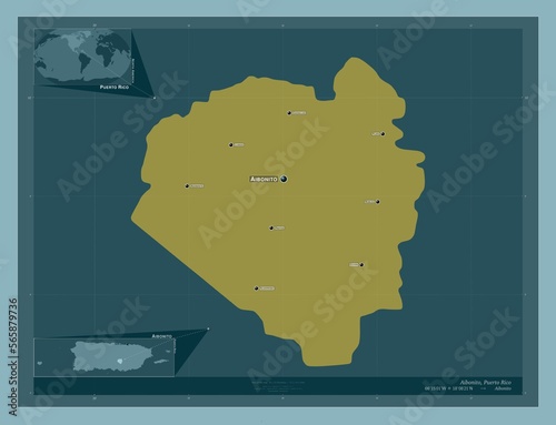 Aibonito, Puerto Rico. Solid. Labelled points of cities photo