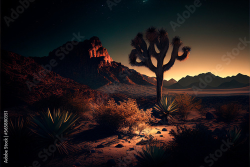 Beautiful night at the desert generative AI